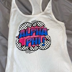 Alpha phi comic tank top